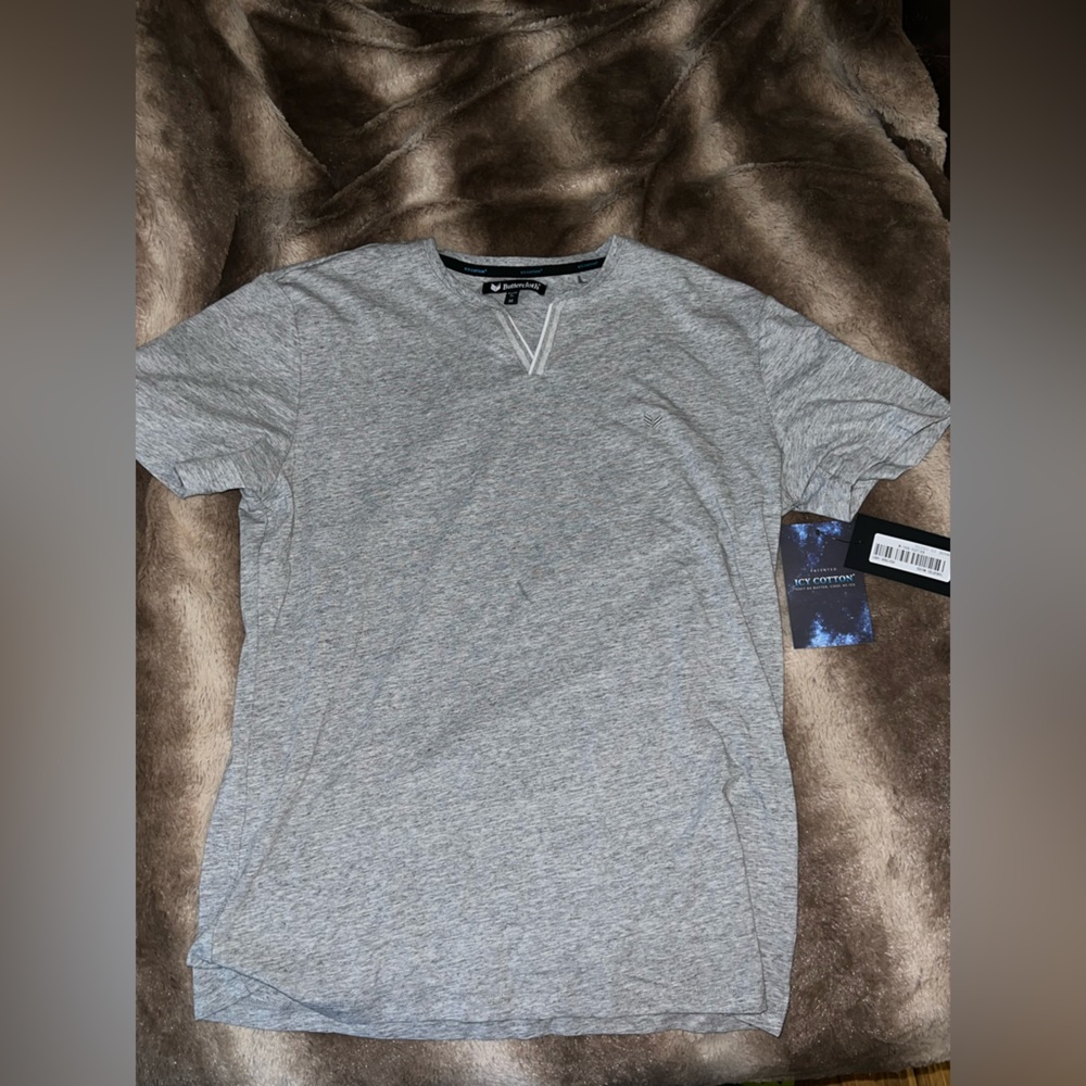 Grey Buttercloth Shirt Men Size Medium Regular Fit